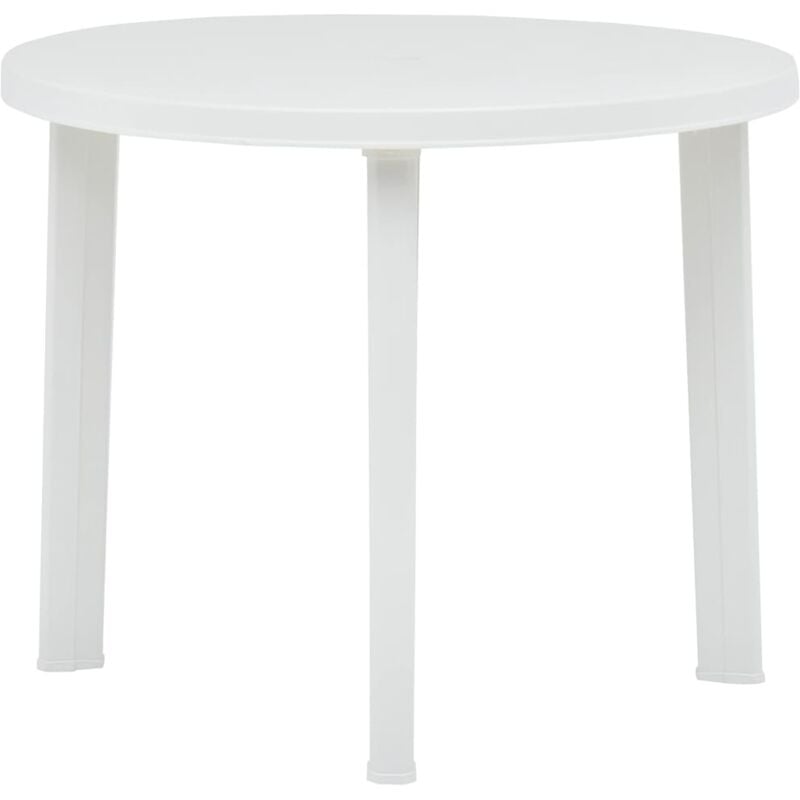 foto del prodotto tavolo da giardino in resistente plastica da 89 cm disponibile in vari colori colore bianco