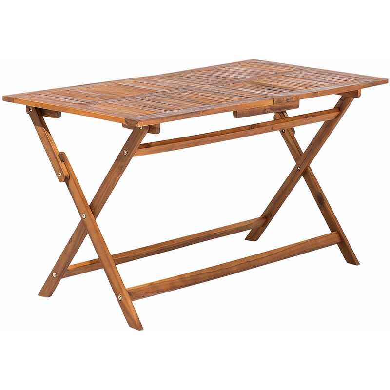 foto del prodotto tavolo da giardino legno acacia scuro pieghevole a 6 posti 140 x 75 cm cento