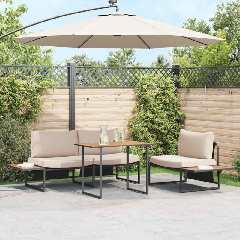 foto del prodotto tavolo da giardino marrone 100x55x70 cm in dpc e acciaio vidaxl