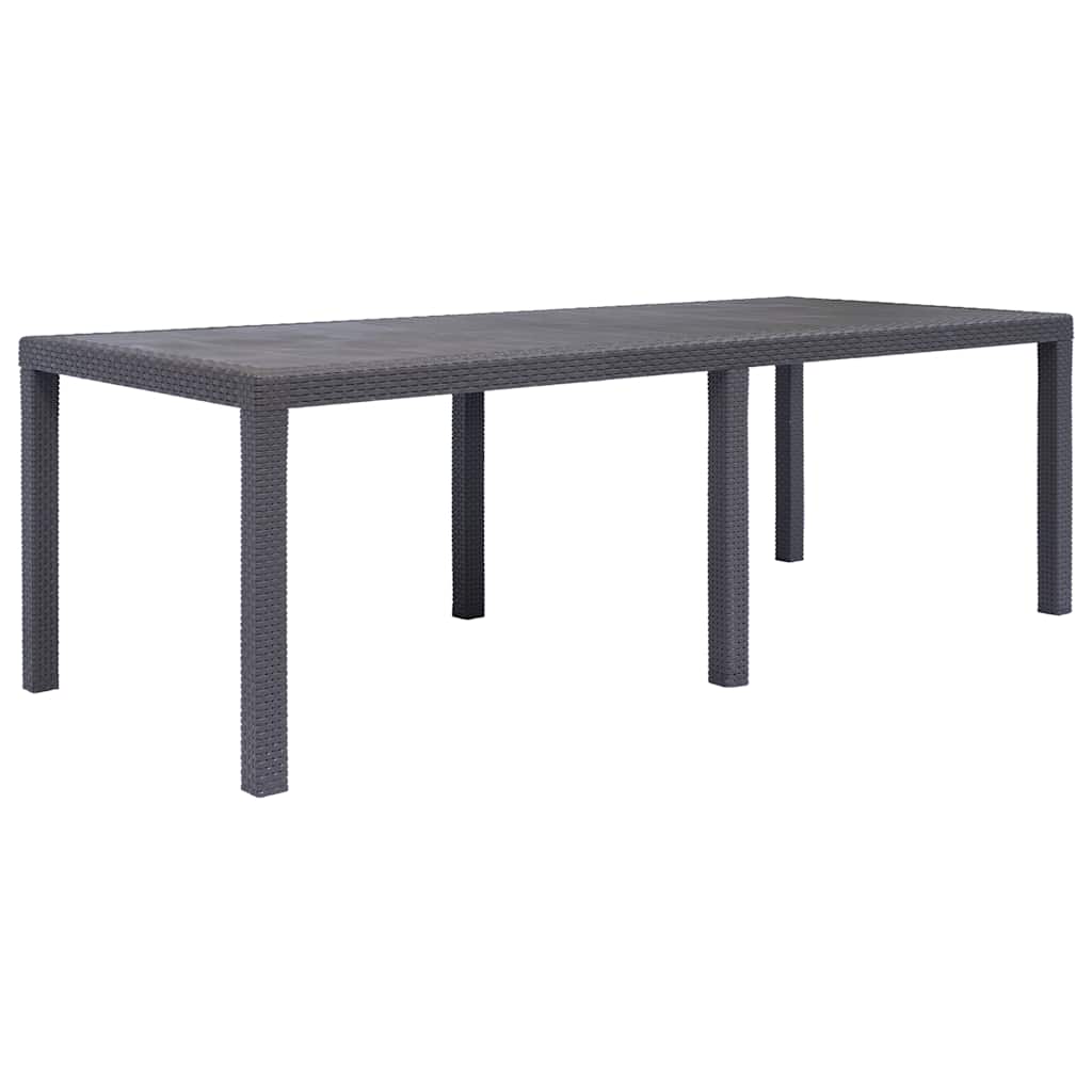 foto del prodotto tavolo da giardino marrone 220x90x72 cm plastica stile rattan vidaxl