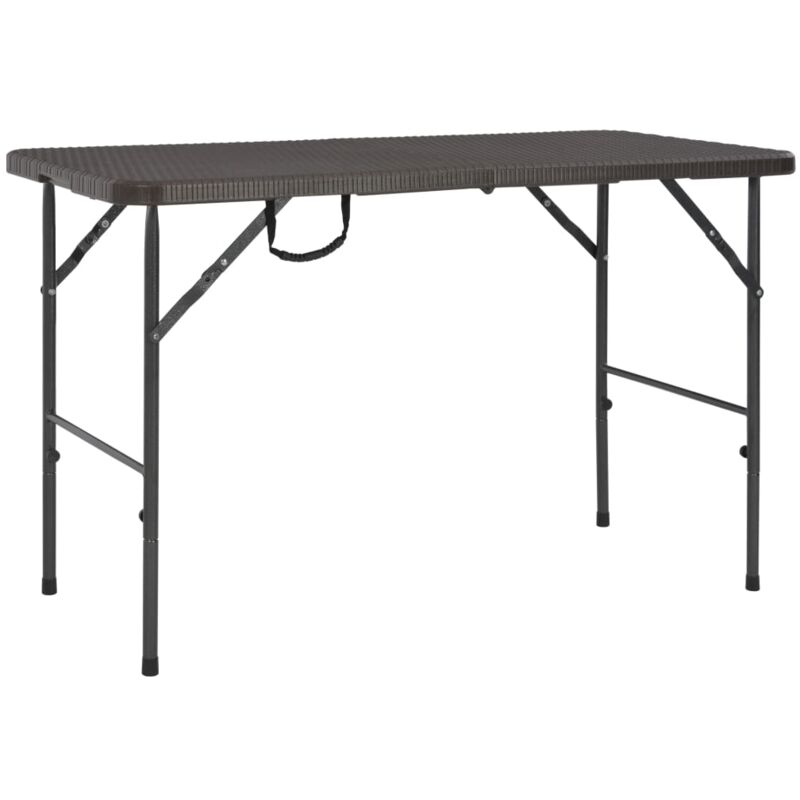 foto del prodotto tavolo da giardino marrone pieghevole 120x60x74 cm hdpe rattan vidaxl