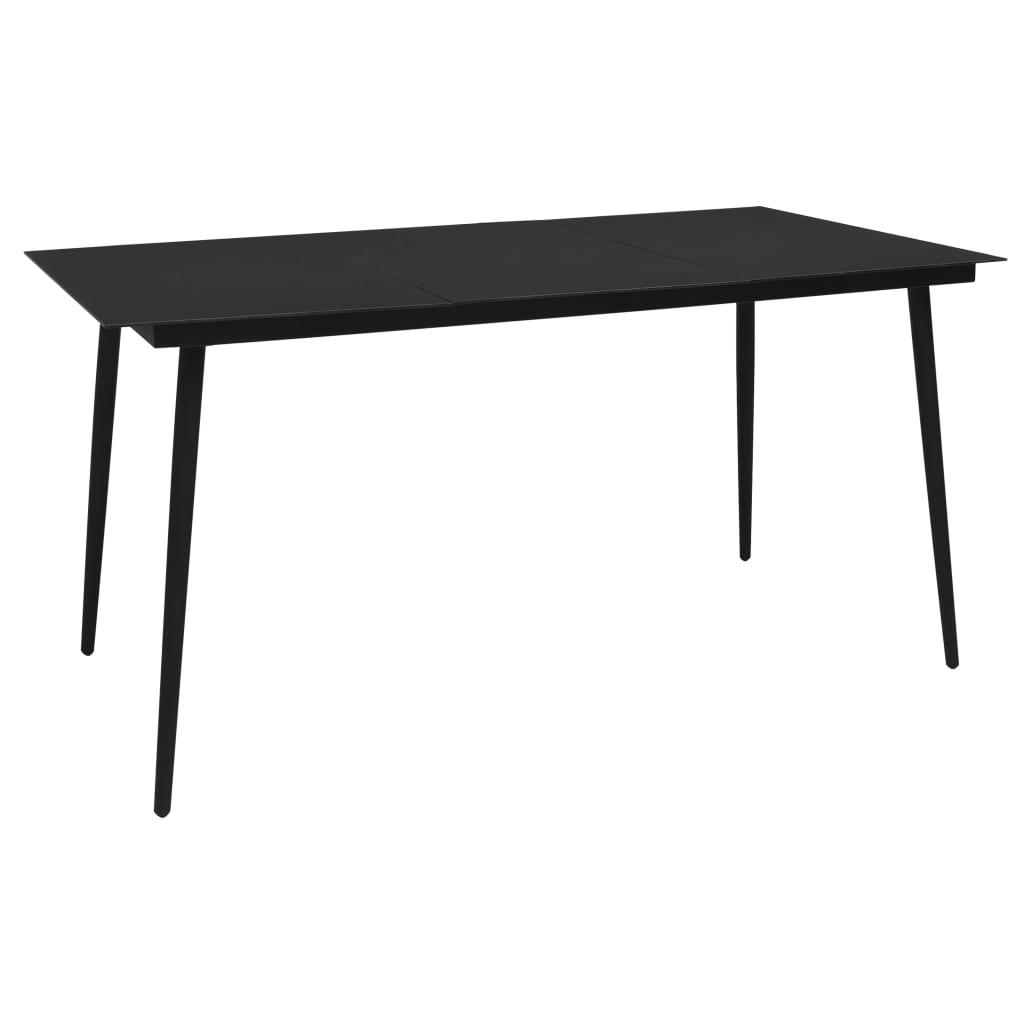 foto del prodotto tavolo da giardino nero 150x80x74 cm in acciaio e vetro cod mxl 34246