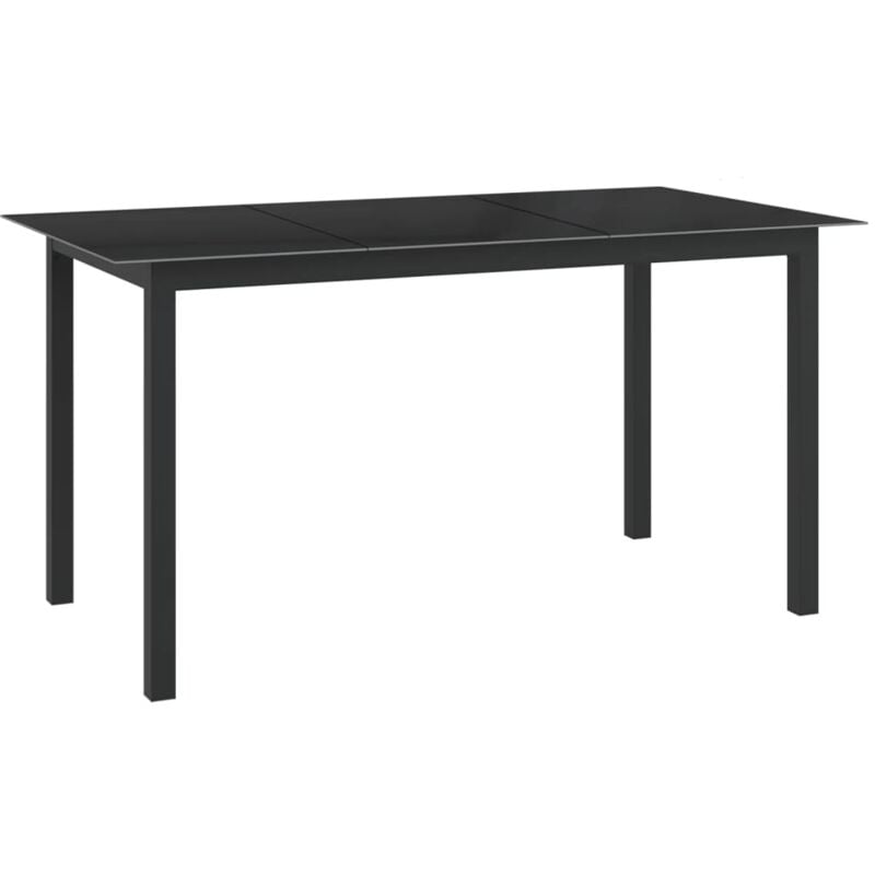 foto del prodotto tavolo da giardino nero 150x90x74cm in alluminio e vetro vidaxl