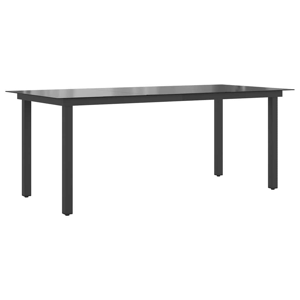 foto del prodotto tavolo da giardino nero 190x90x74 cm in alluminio e vetro cod mxl 34546