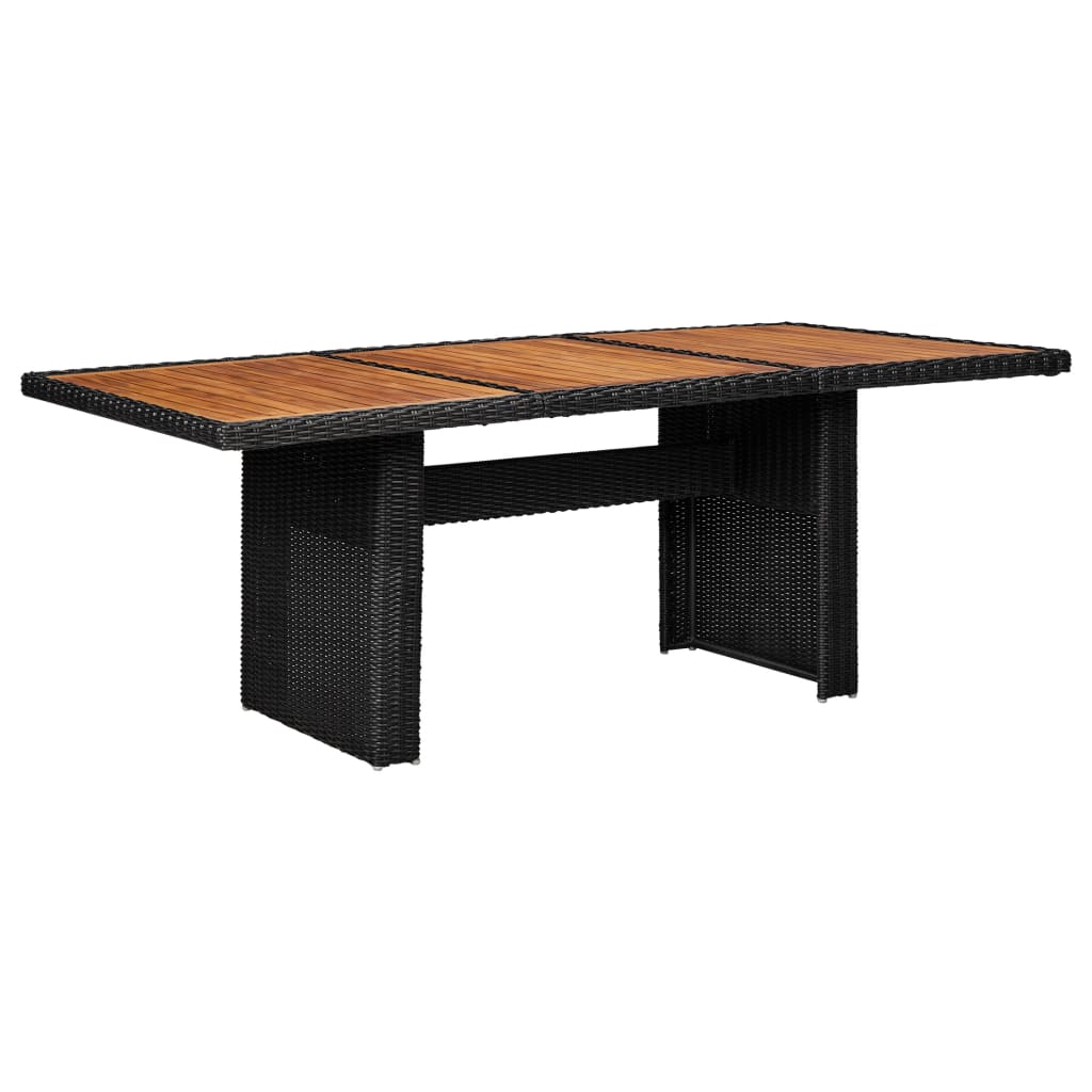foto del prodotto tavolo da giardino nero 200x100x74 cm in polyrattan cod mxl 34379
