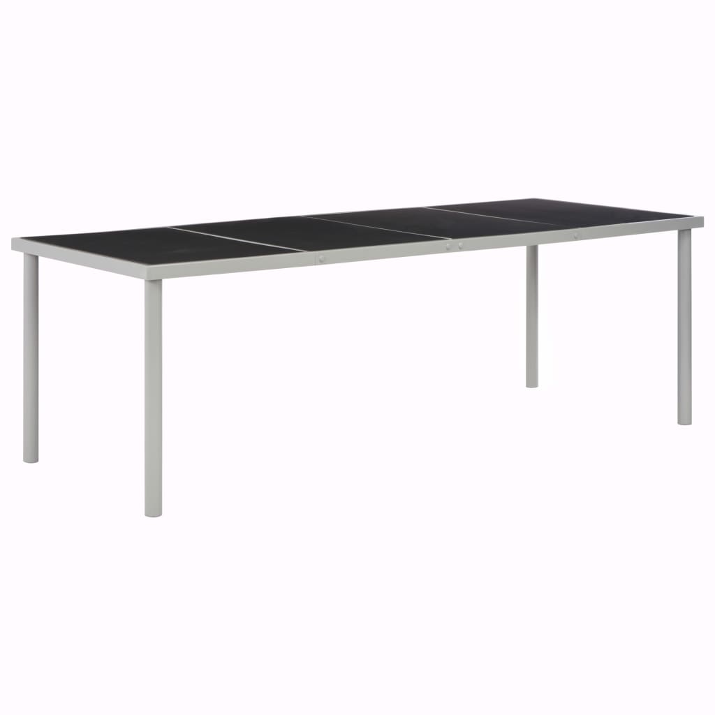 foto del prodotto tavolo da giardino nero 220x90x74,5 cm in acciaio