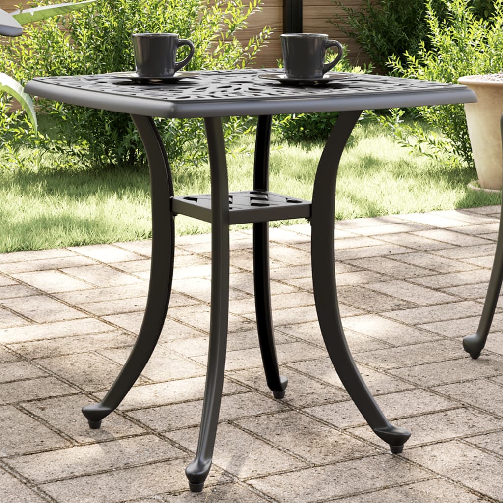 foto del prodotto tavolo da giardino nero 53x53x53 cm in alluminio pressofuso