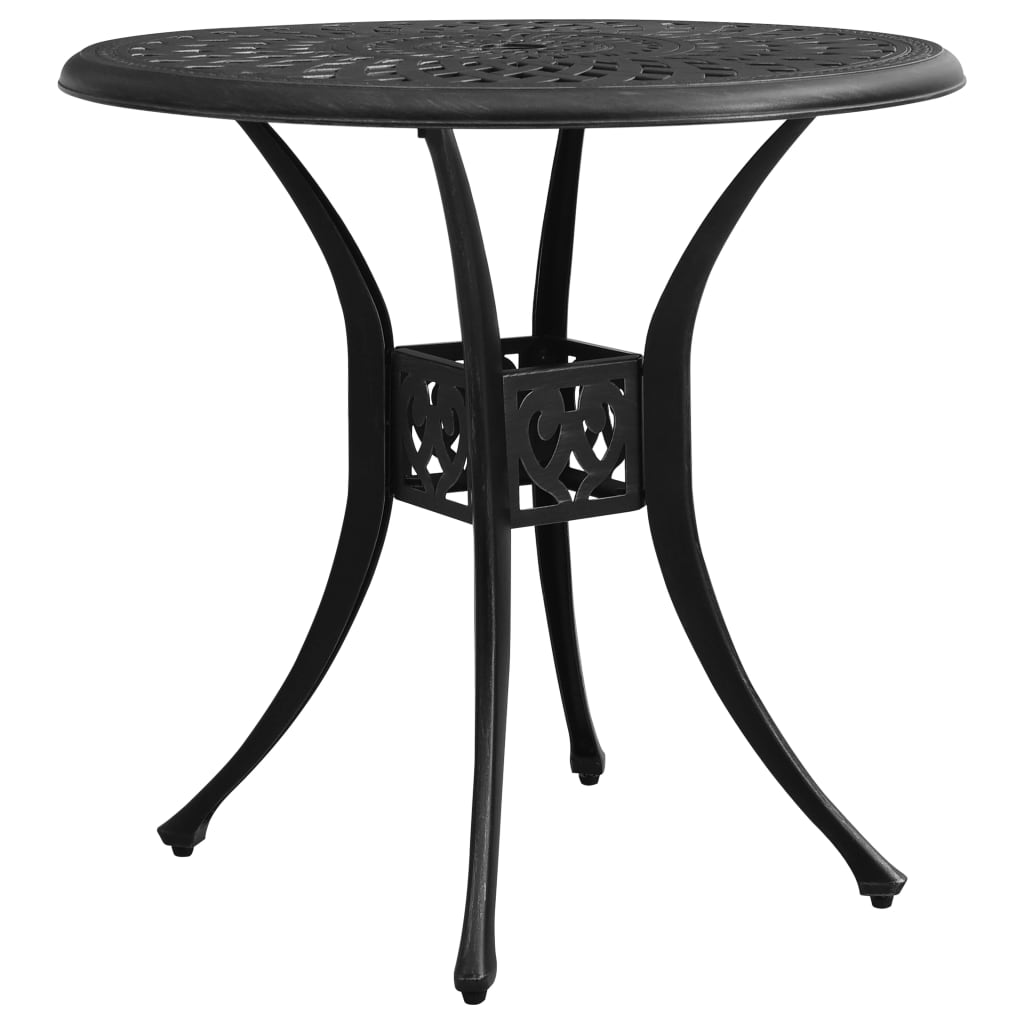 foto del prodotto tavolo da giardino nero 78x78x72 cm in alluminio pressofuso cod mxl 34397