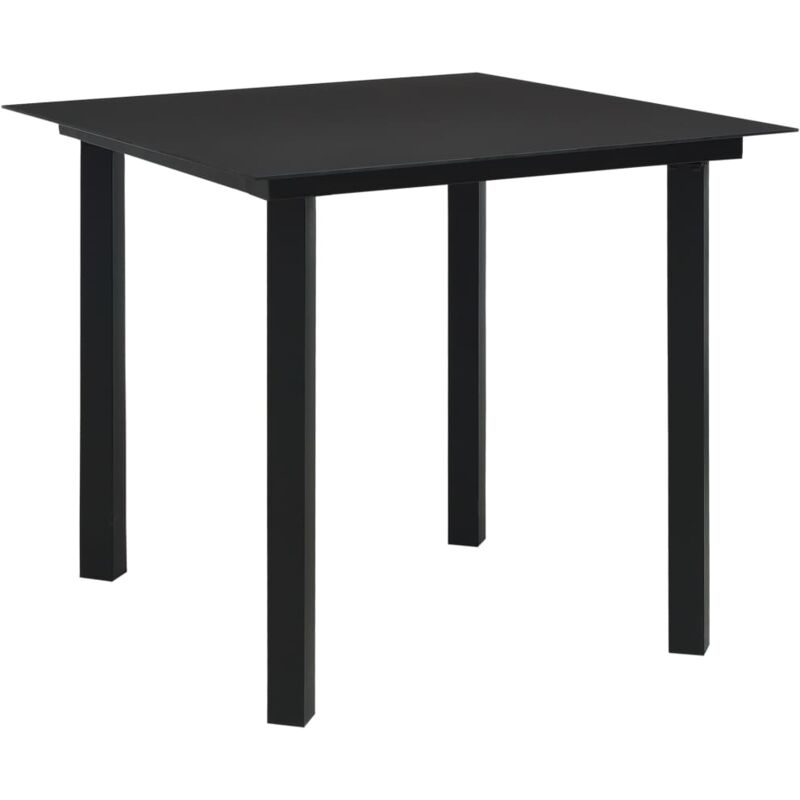 foto del prodotto tavolo da giardino nero 80x80x74 cm in acciaio e vetro vidaxl