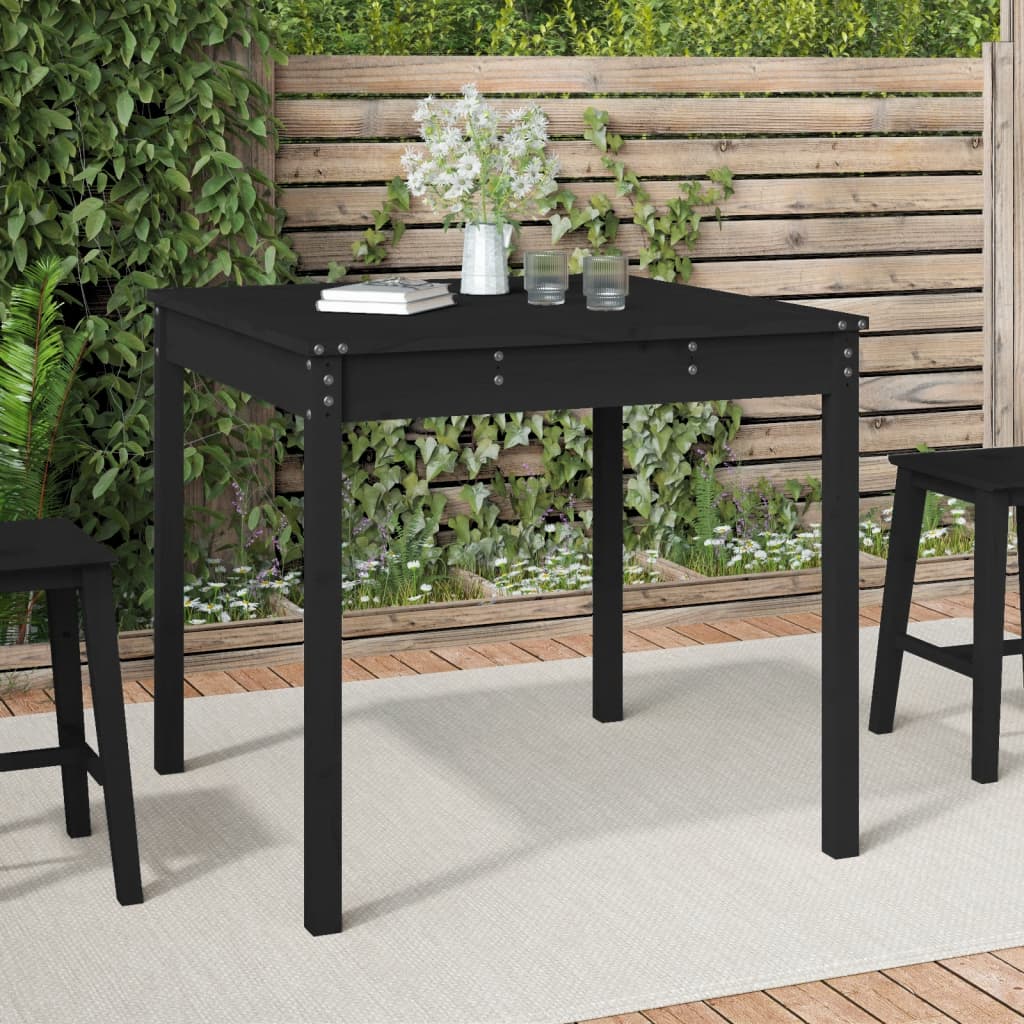 foto del prodotto tavolo da giardino nero 82,5x82,5x76 cm legno massello di pino vidaxl