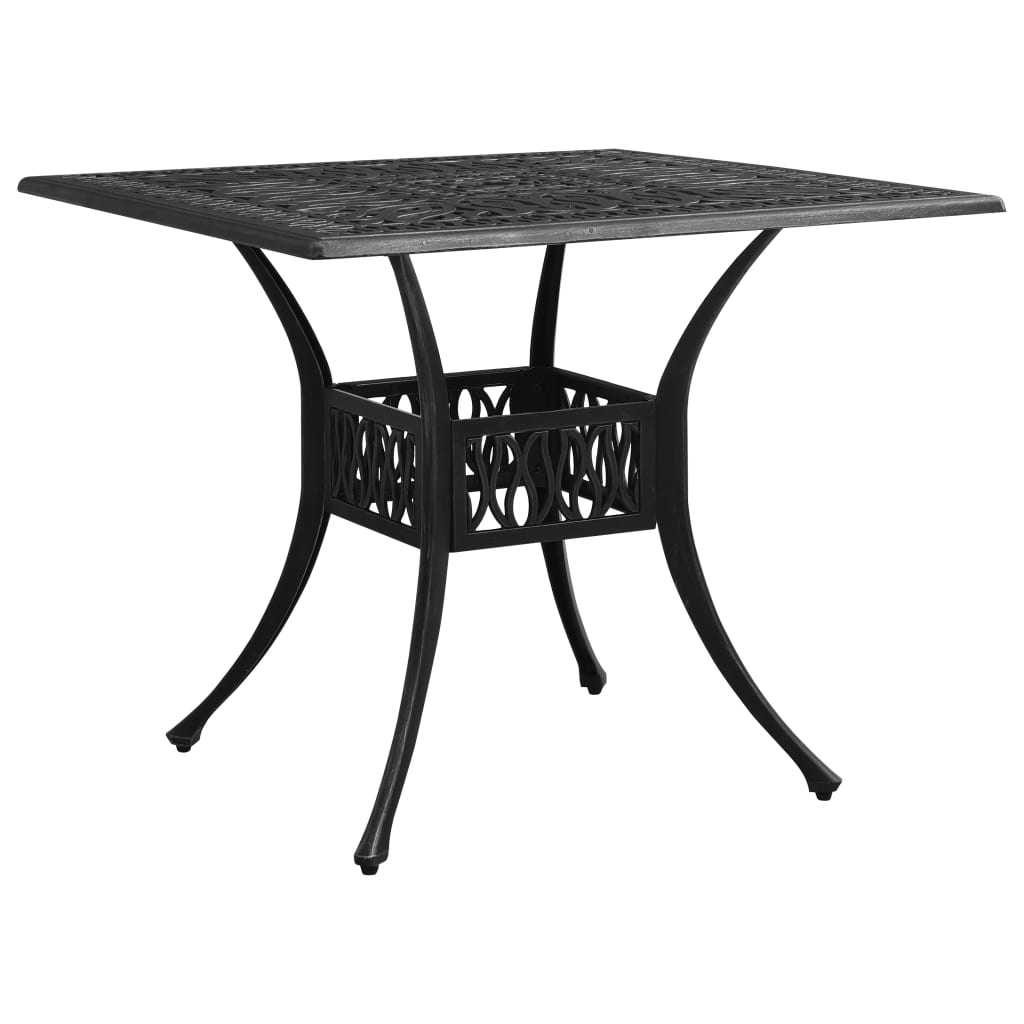 foto del prodotto tavolo da giardino nero 90x90x73 cm in alluminio pressofuso cod mxl 34182