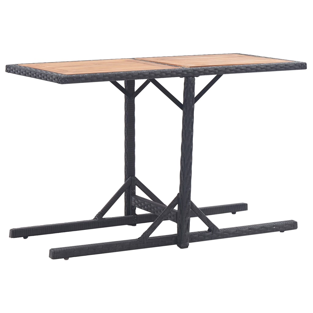 foto del prodotto tavolo da giardino nero cm in massello di acacia e polyrattan cod mxl 59875