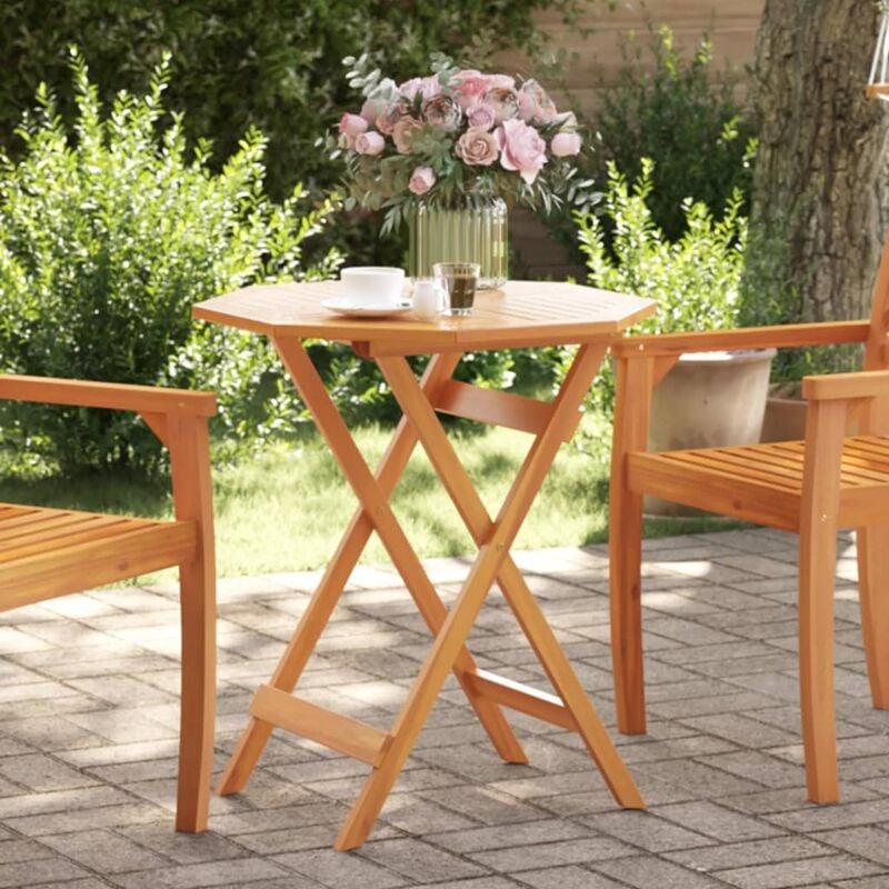 foto del prodotto tavolo da giardino pieghevole 70x75cm legno massello di acacia vidaxl