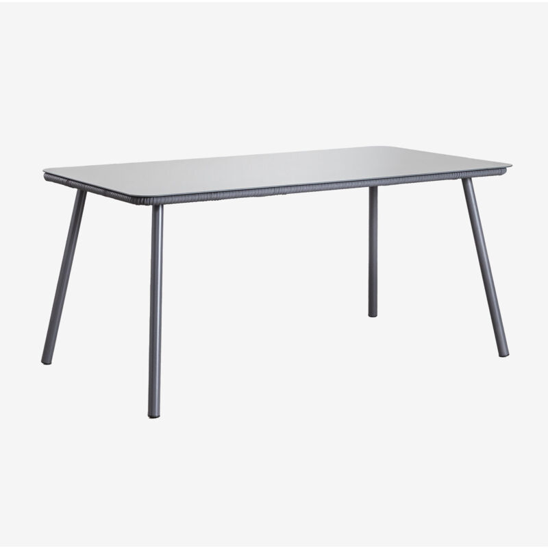foto del prodotto tavolo da giardino rettangolare 160x90 cm in vetro e alluminio arhiza sklum