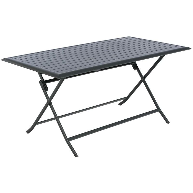 foto del prodotto tavolo da giardino rettangolare pieghevole azua graphite a 6 posti in alluminio trattato con polveri epossidiche hesp ride