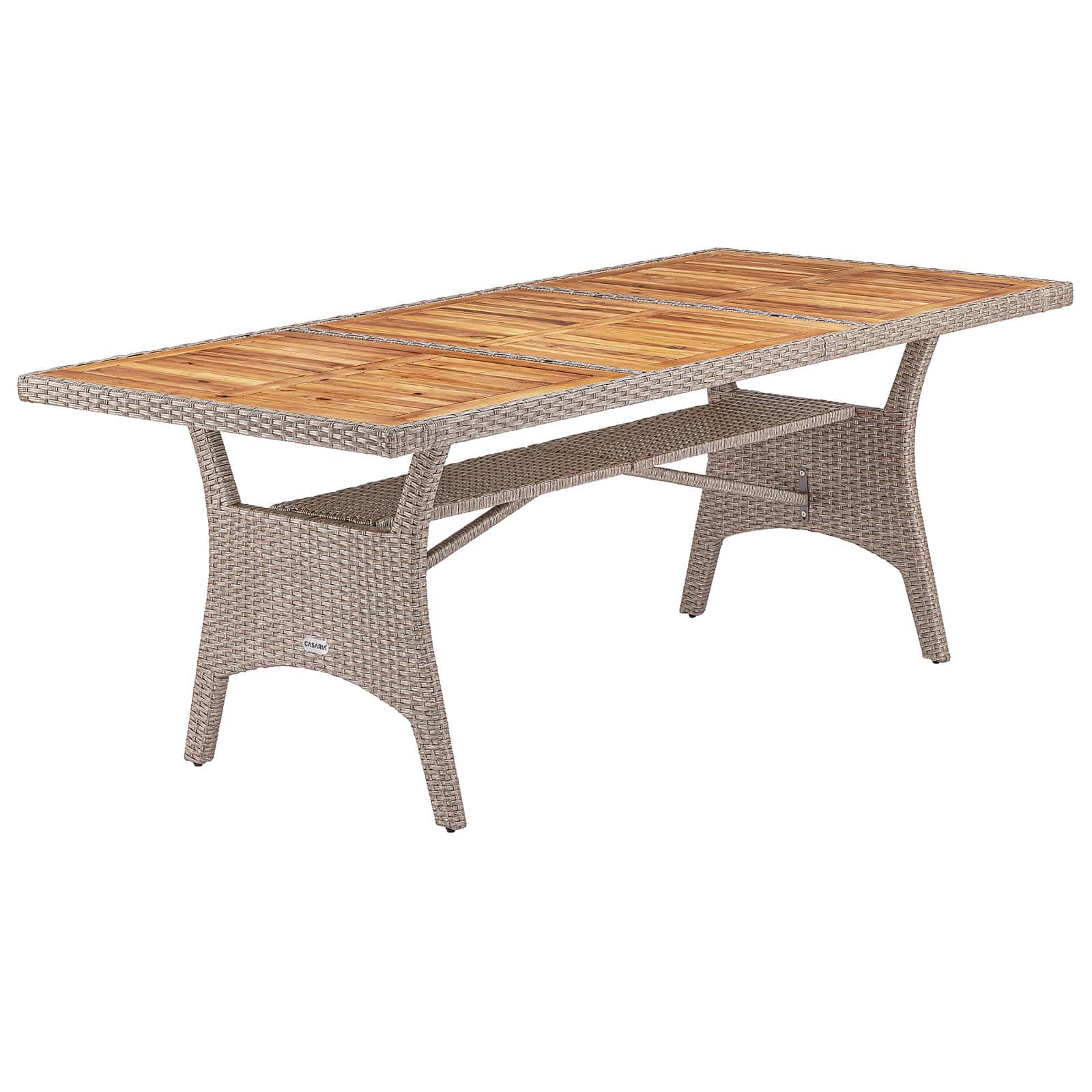 foto del prodotto tavolo da giardino takeo crema polyrattan acacia 190x90x74cm
