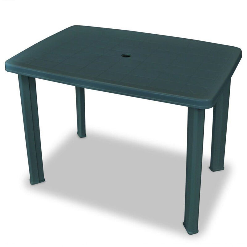foto del prodotto tavolo da giardino verde esterno resistente 101x68xh72cm con foro ombrellone 023738 trade shop traesio