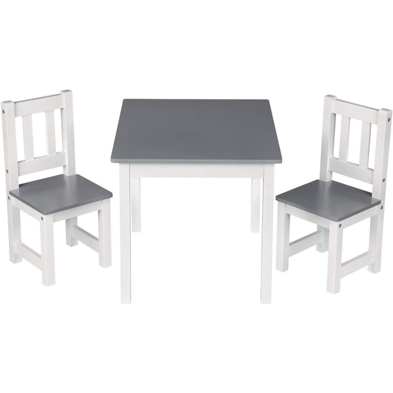 foto del prodotto tavolo da gioco 2 sedie per bambini set tavolino da pittura in legno woltu