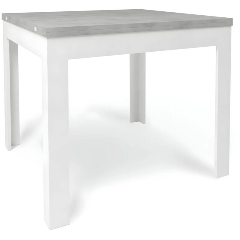 foto del prodotto tavolo da interno a libro 90x90 cm bianco e cemento
