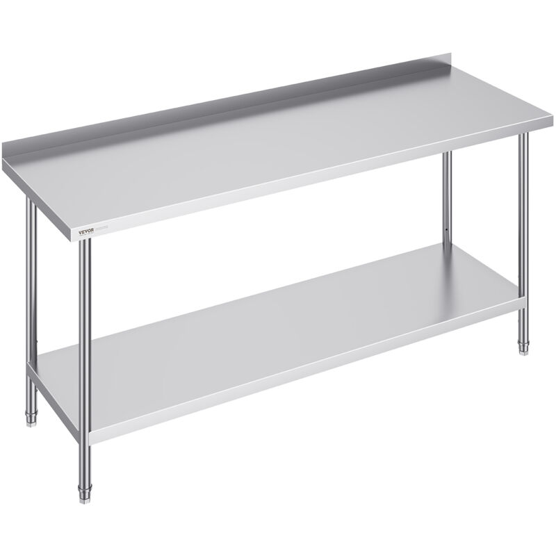 foto del prodotto tavolo da lavoro acciaio inossidabile 610 x 1829 x 914 mm tavolo lavoro commerciale preparazione alimenti tavolo preparazioni pesanti, tavolo metallo