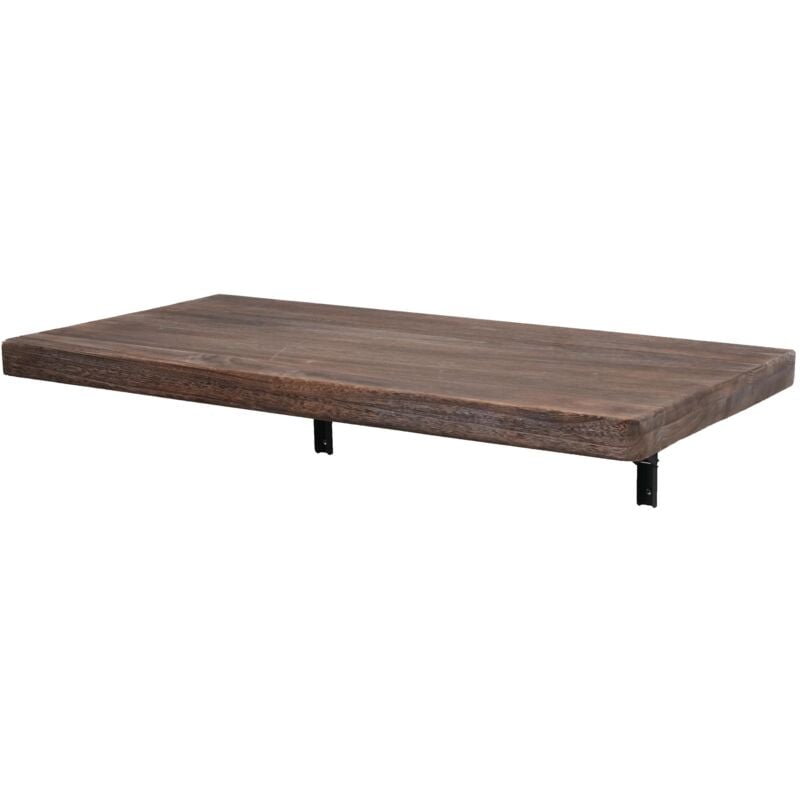 foto del prodotto tavolo da parete pieghevole in legno massello con ripiano pieghevole 100x50 cm marrone scuro 040005089