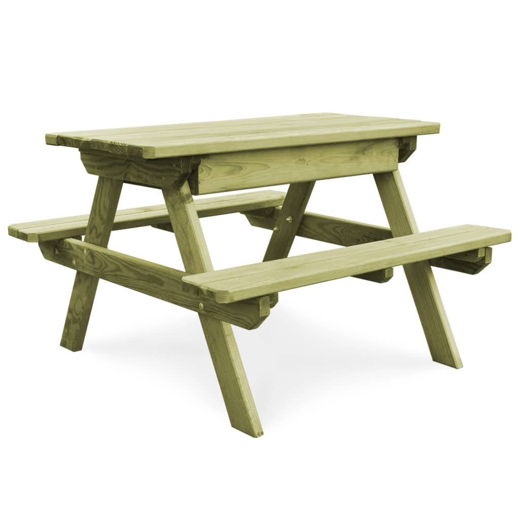 foto del prodotto tavolo da picnic con panche 90x90x58 cm in pino impregnato cod mxl 34380