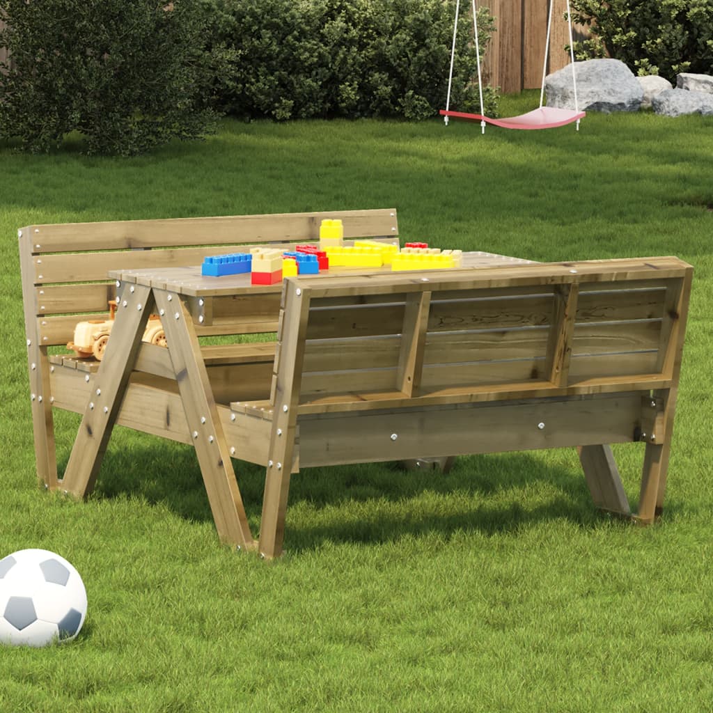foto del prodotto tavolo da picnic per bambini 88x122x58 cm legno impregnato pino