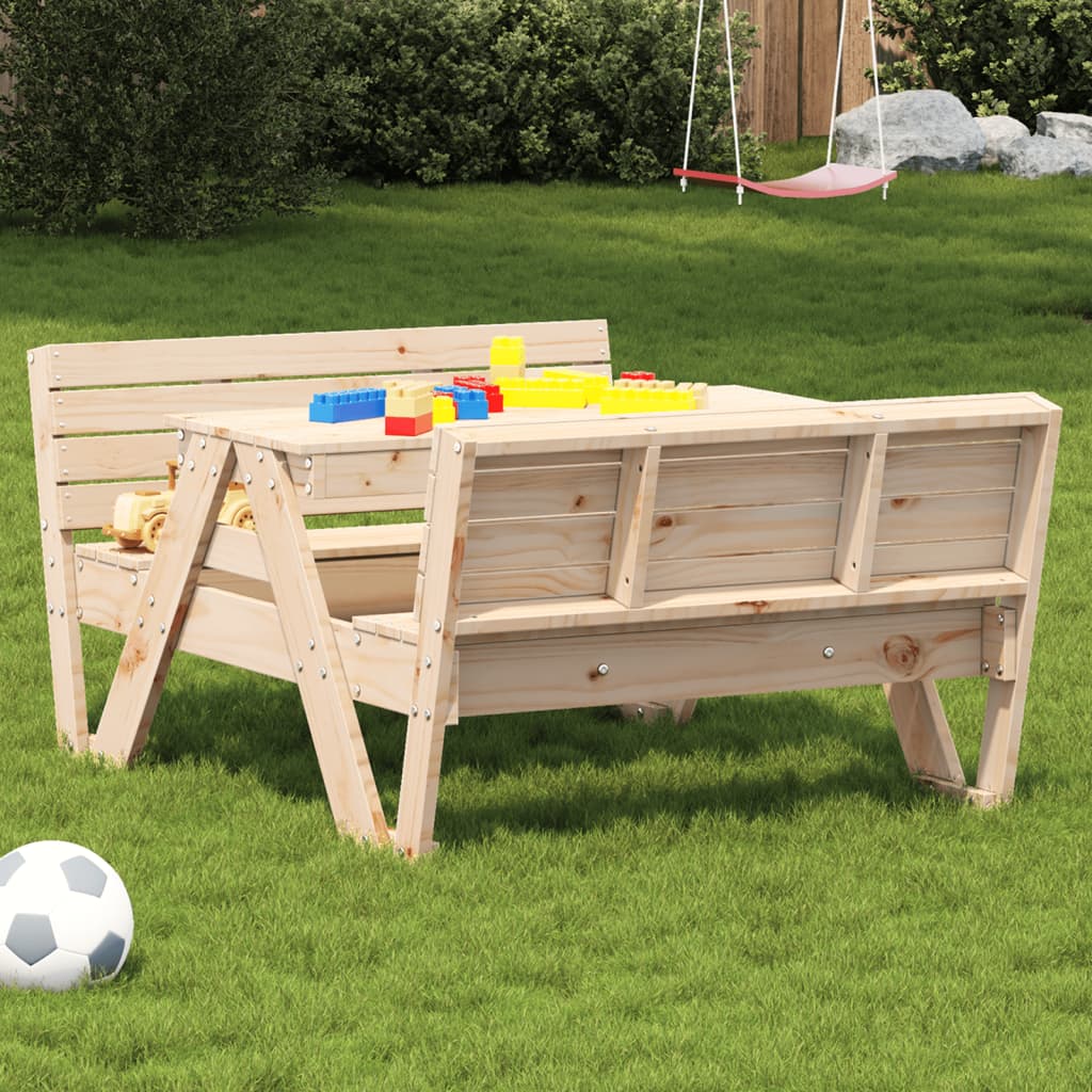 foto del prodotto tavolo da picnic per bambini 88x122x58cm legno massello di pinocod mxl 91421