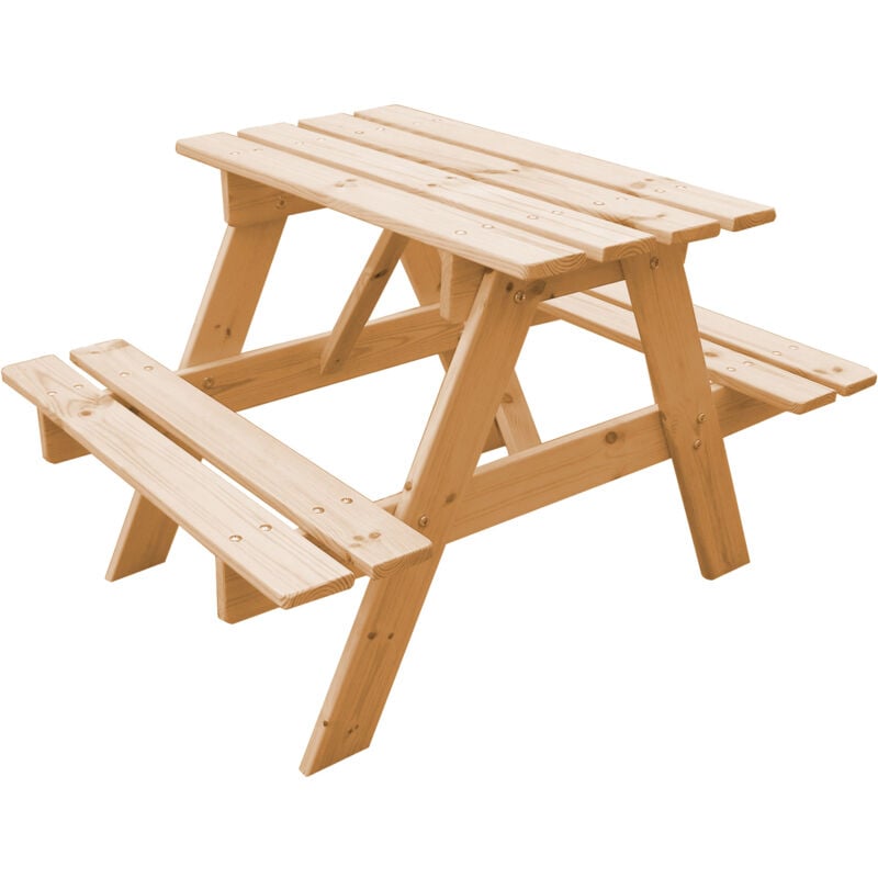 foto del prodotto tavolo da picnic per bambini in legno l81xl60xa50 cm gruppo tavolo con panche timbela m012 1