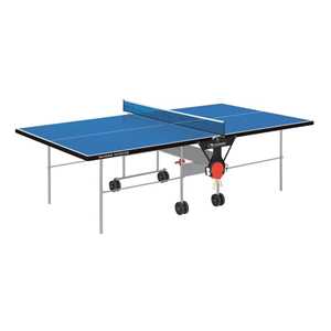 foto del prodotto tavolo da pin pong con piano blu e ruote per esterno garlando training outdoor