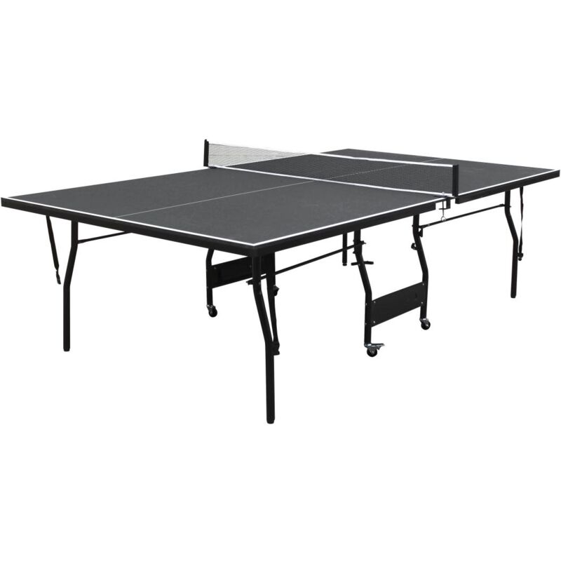 foto del prodotto tavolo da ping pong pieghevole a rotelle, per interno con accessori l274 x p152,5 x h76 cm antracite garry