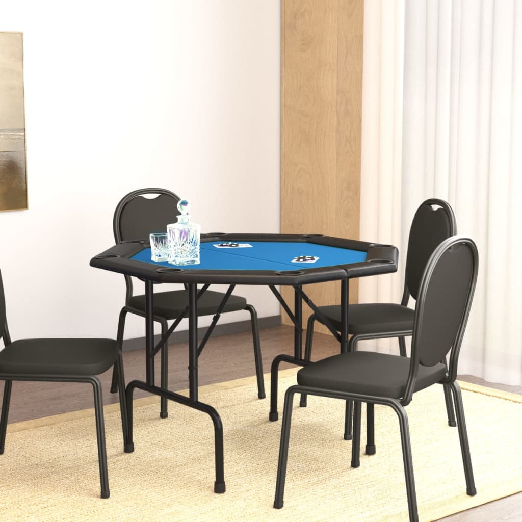 foto del prodotto tavolo da poker pieghevole 8 giocatori blu 108x108x75 cm vidaxl