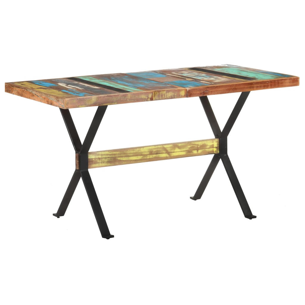 foto del prodotto tavolo da pranzo 140x70x76 cm in legno massello di recupero cod mxl 9654