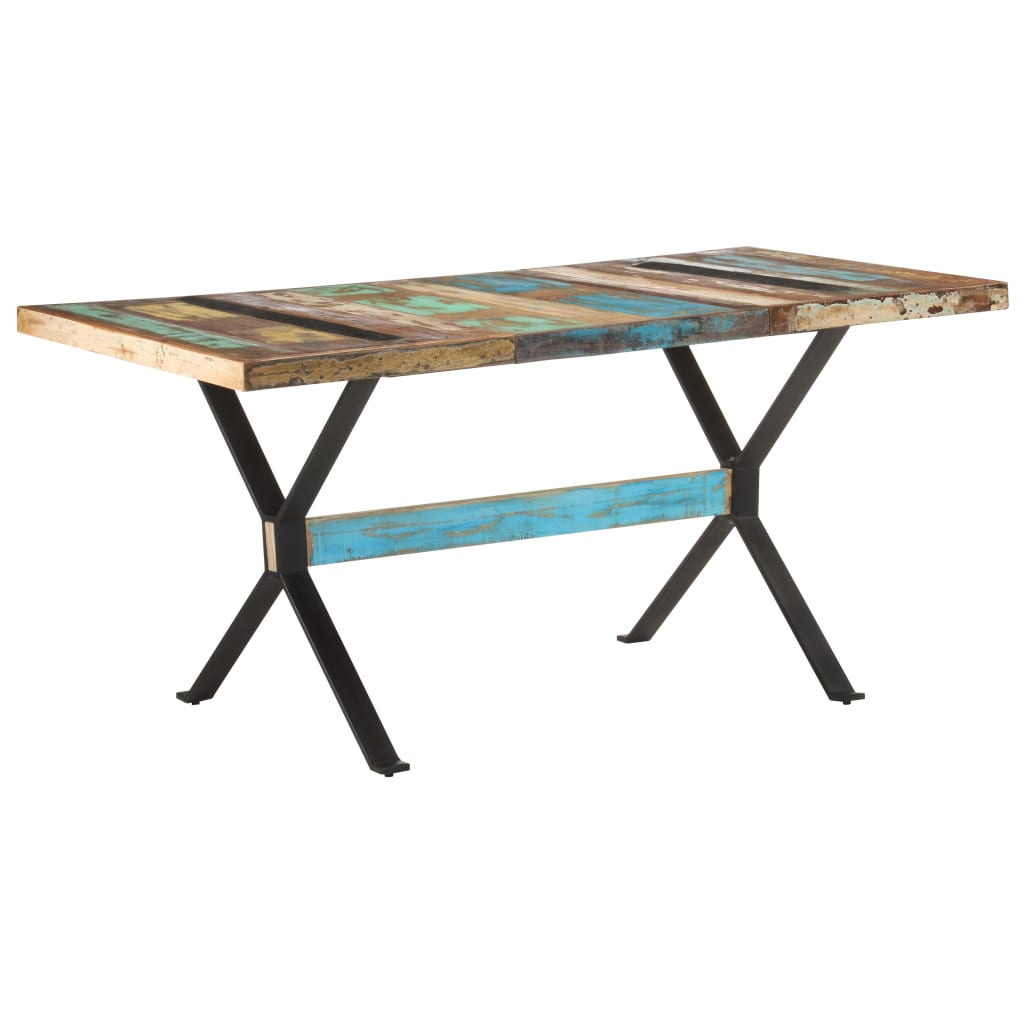 foto del prodotto tavolo da pranzo 160x80x76 cm in legno massello di recupero cod mxl 11745