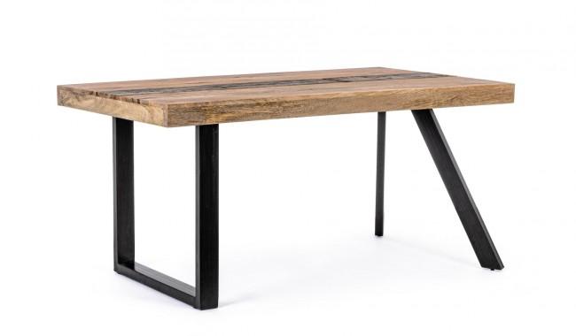 foto del prodotto tavolo da pranzo 160x90x77 cm in acciaio e legno