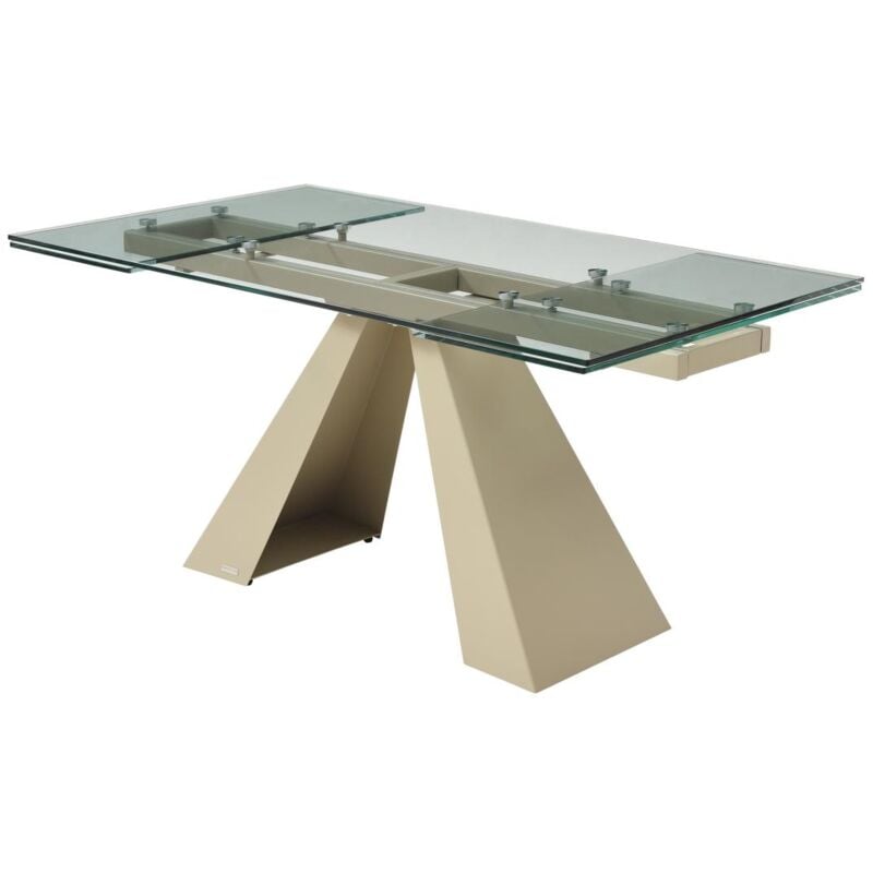 foto del prodotto tavolo da pranzo allung. 6 10px vetro temp., ceramica metallo beige trasparente lozipa della maison c phy