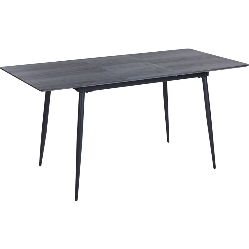 foto del prodotto tavolo da pranzo allungabile con piano in mdf e gambe in acciaio legno scuro e nero 120 160 x 80 cm gelanda