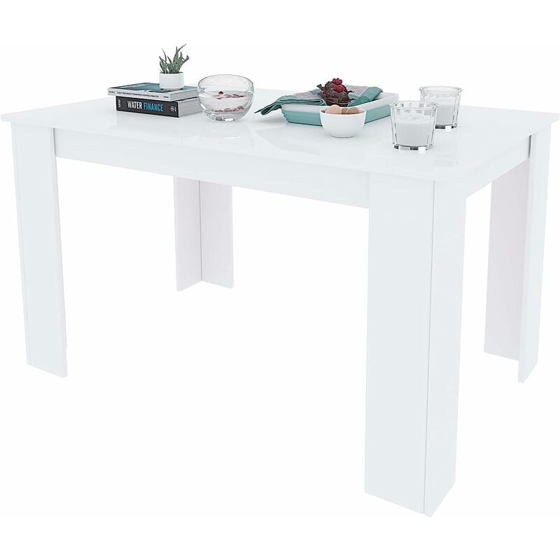 foto del prodotto tavolo da pranzo allungabile estensibile fino a 190 cm tavolino per 6 persone salotto soggiorno salone design moderno 190 x 78 x 90 cm bianco