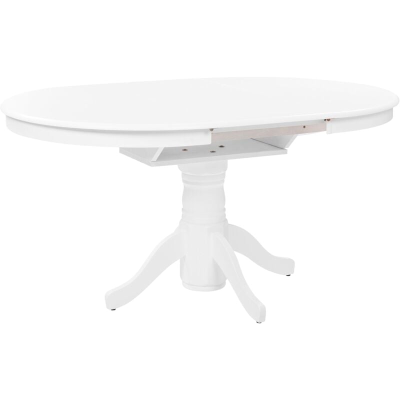 foto del prodotto tavolo da pranzo allungabile in legno con piedistallo bianco 106 150 x 106 cm akron