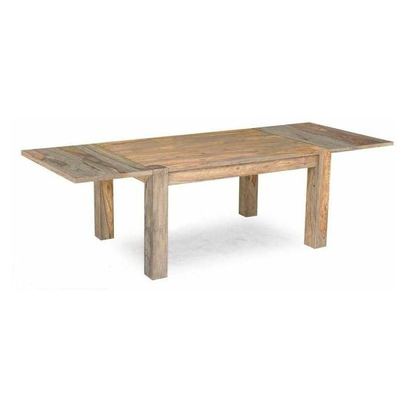 foto del prodotto tavolo da pranzo allungabile in legno di sheesham palissandro 140 22x90x76 grigio scuro oliato nature grey 303