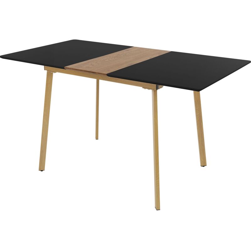 foto del prodotto tavolo da pranzo allungabile in legno nero 110 140x75x76,5 cm rettangolare per 4 6 persone tavolo da cucina scandinavo scrivania soggiorno con gambe