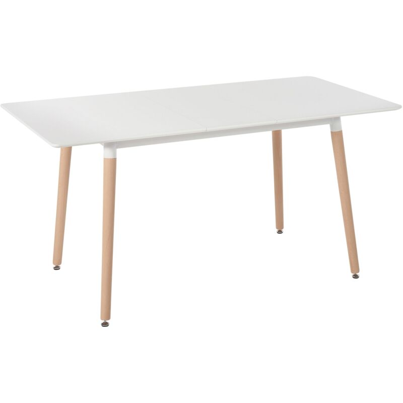 foto del prodotto tavolo da pranzo allungabile mdf legno chiaro bianco 120 150 x 80 cm 4 persone gambe in faggio soggiorno mirabel