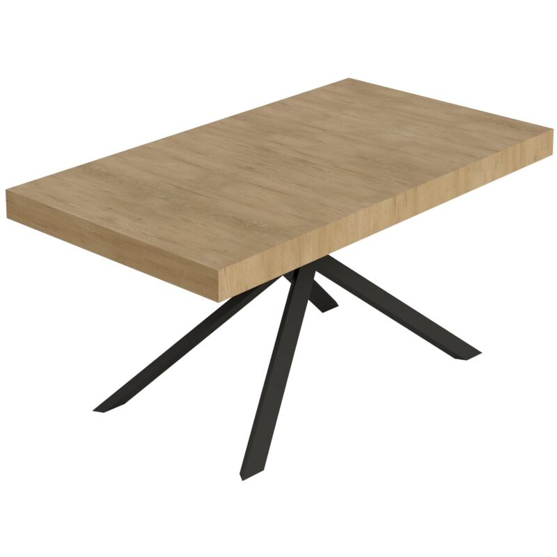 foto del prodotto tavolo da pranzo allungabile niket dimensioni 160x80 244 telaio antracite colore noce