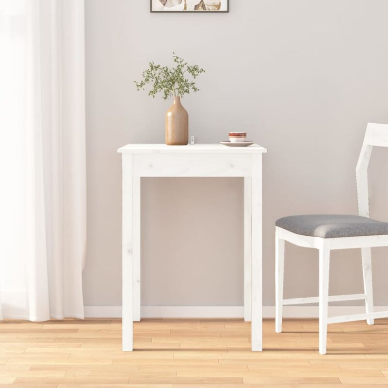 foto del prodotto tavolo da pranzo bianco 55x55x75 cm in legno massello di pino vidaxl