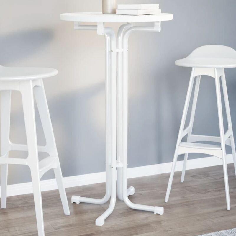 foto del prodotto tavolo da pranzo bianco 60x110 cm legno multistrato e acciaio vidaxl