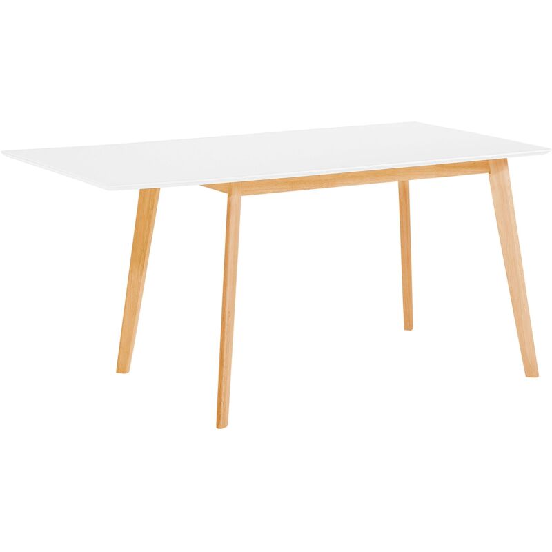 foto del prodotto tavolo da pranzo bianco allungabile con gambe in legno 120 155 x 80 cm medio