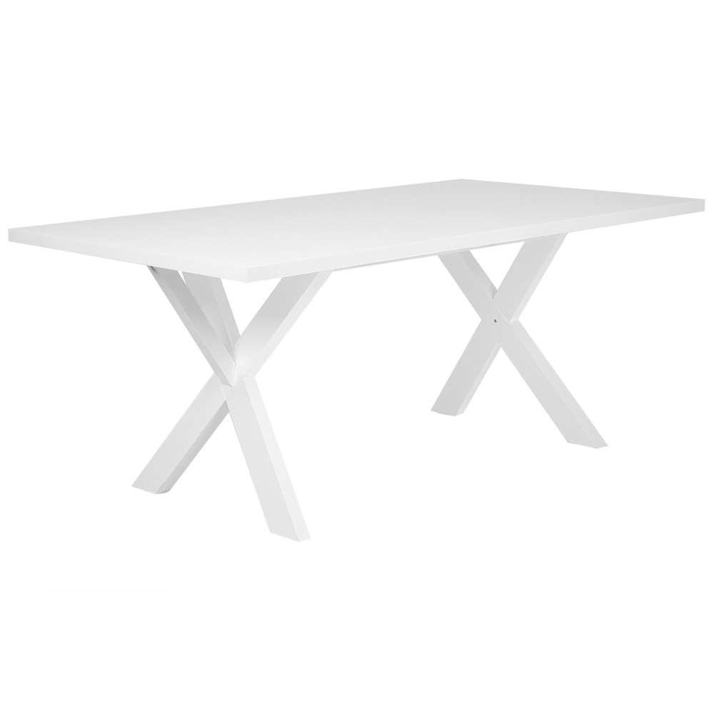 foto del prodotto tavolo da pranzo bianco da tavolo 77 x 180 x 80 cm x cross gambe in legno massello tavolo da cucina