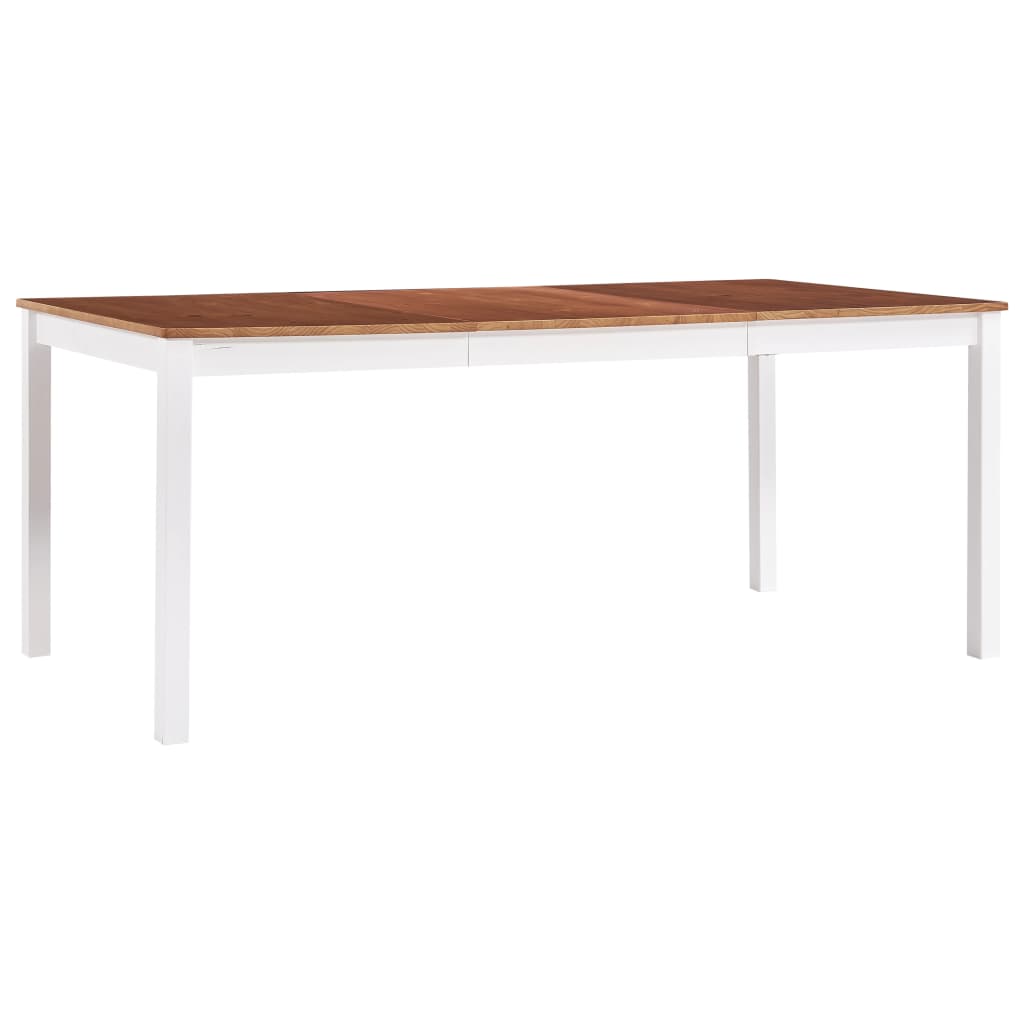 foto del prodotto tavolo da pranzo bianco e marrone 180x90x73 cm in legno di pino cod mxl 5986