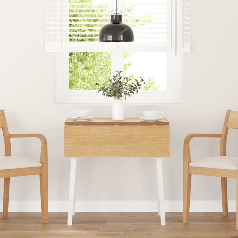 foto del prodotto tavolo da pranzo bianco in legno massello di hevea vidaxl
