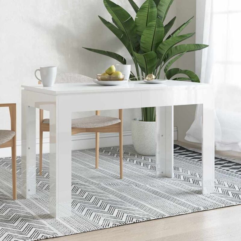 foto del prodotto tavolo da pranzo bianco lucido 120x60x76 cm legno multistrato vidaxl